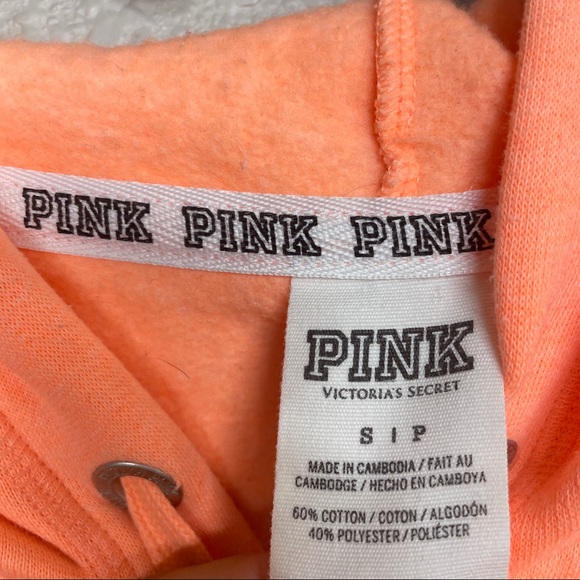 Victoria's Secret Orange Hoodie Small Full Zip - Picture 7 of 9